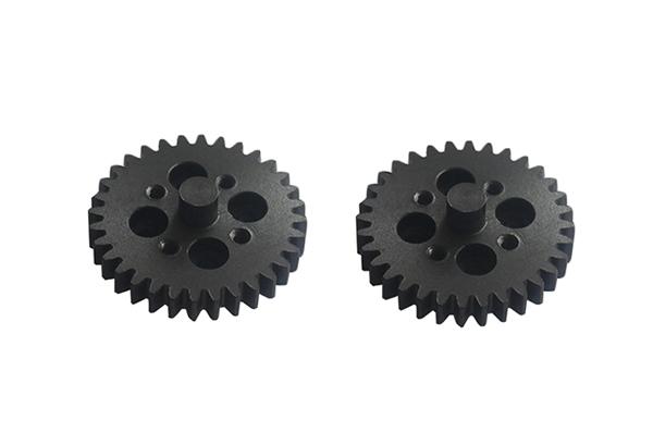 Rotação do parafuso principal aciona engrenagem PEEK