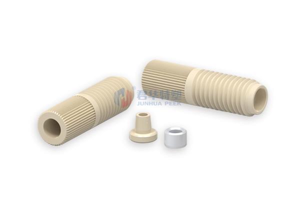 Junção divisória de PEEK com manga de lâmina de aço inoxidável