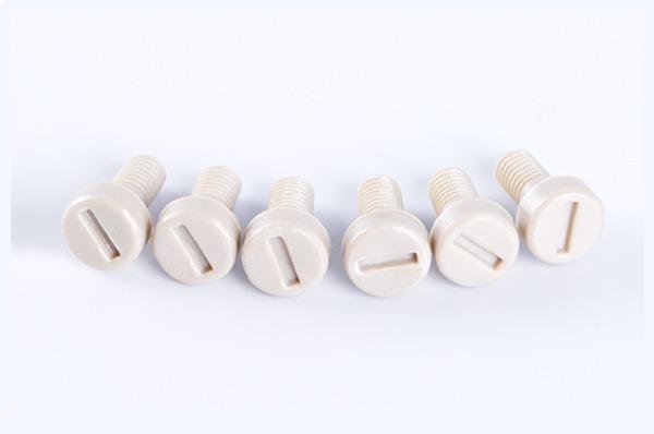 Parafuso de cabeça redonda com fenda em PEEK