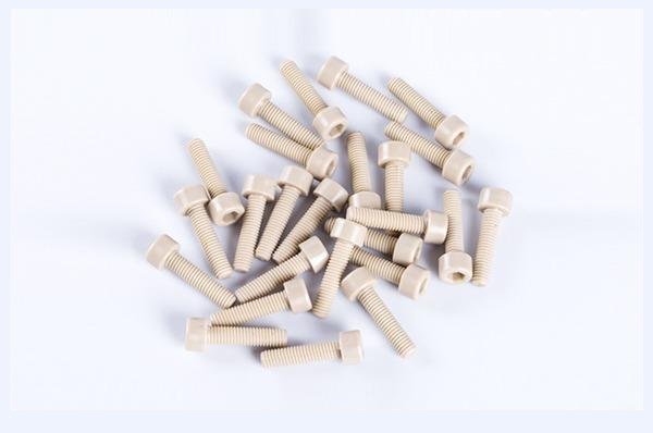 Parafuso de cabeça redonda com fenda hexagonal em PEEK