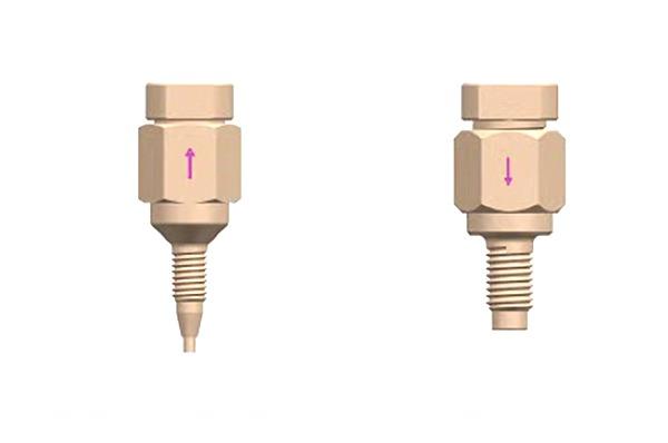 Válvula de retenção de alta pressão com mola em PEEK